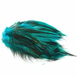 Fly Co. Cock Hackles Badger - Kingfisher Blue